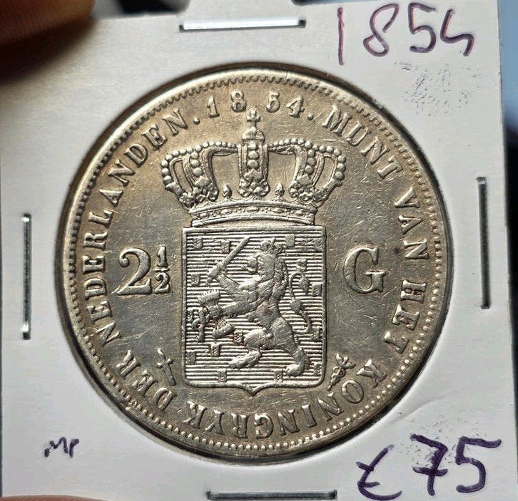 Rijksdaalder 1854 Nederland, Postzegels en Munten, Munten | Nederland, Koning Willem III, Zilver, Ophalen of Verzenden, Losse munt