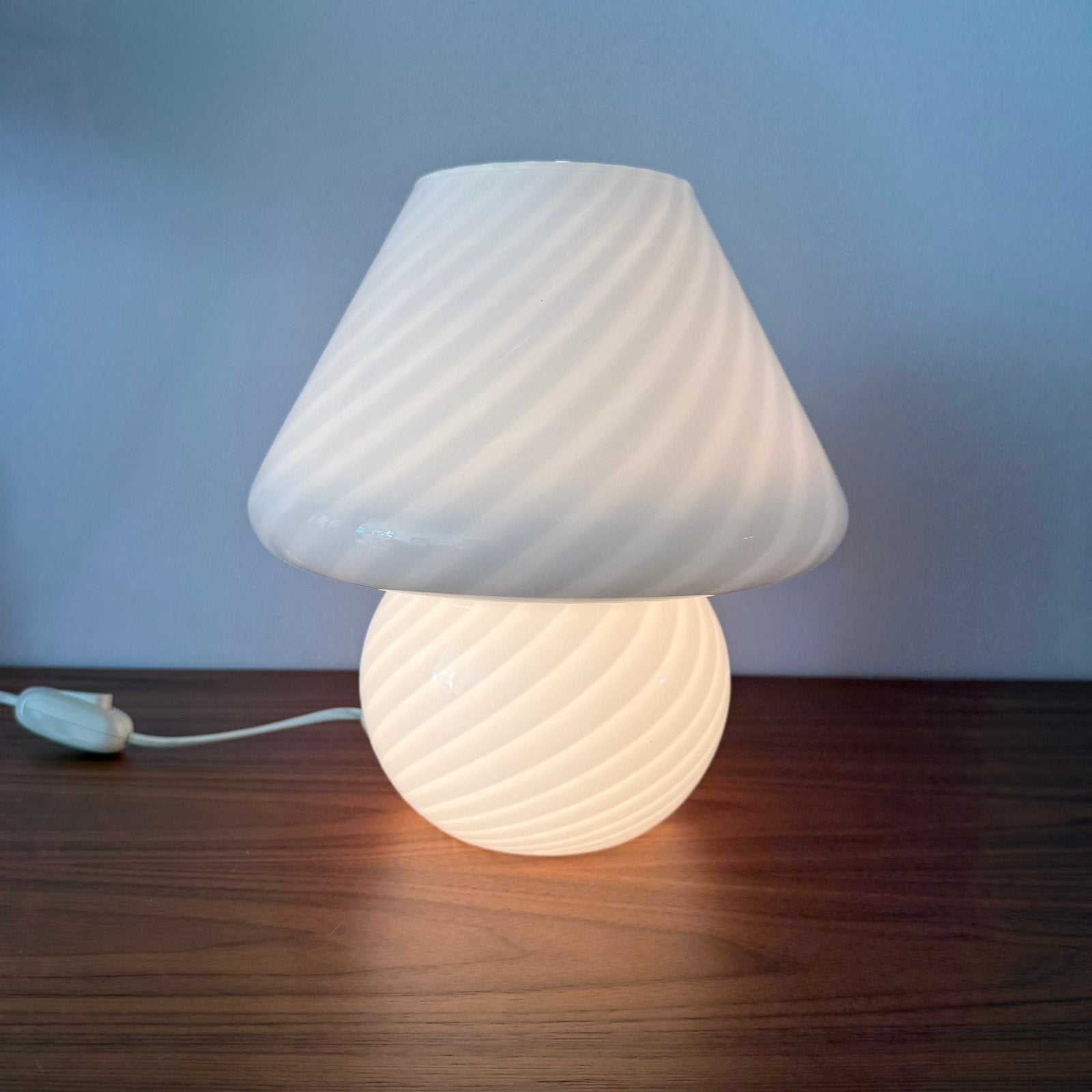 Tafellamp, Mushroom, Swirl, Murano, Italiaans, vintage,70/80, Huis en Inrichting, Lampen | Tafellampen, Ophalen of Verzenden, Zo goed als nieuw