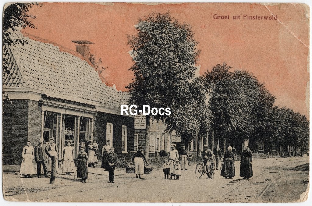 Ansichtkaart - Briefkaart Finsterwolde Tramspoor 1908, Ophalen of Verzenden, Voor 1920, Gelopen, Groningen