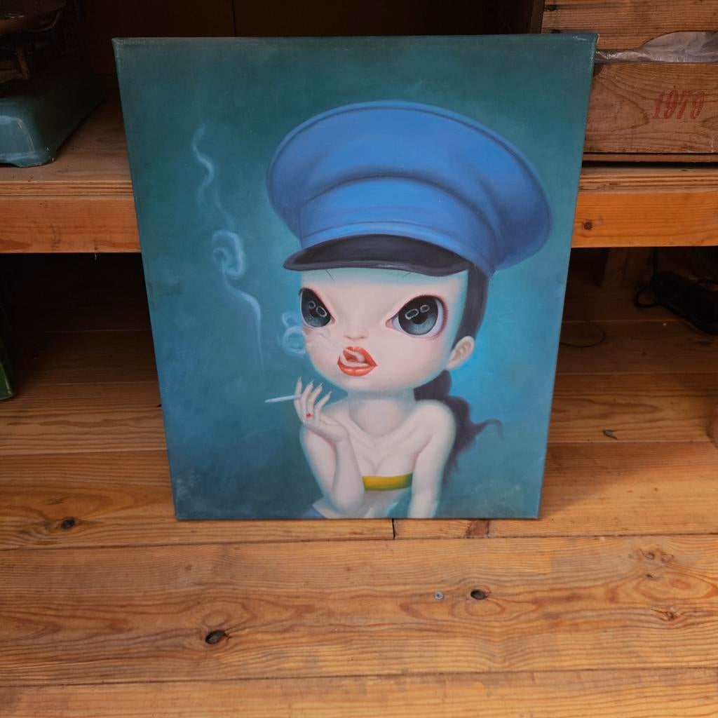 Pop Art Wang Zhijie Style op canvas, Ophalen of Verzenden