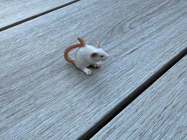 Schleich 14406 witte muis, Ophalen of Verzenden, Zo goed als nieuw, Overige soorten, Beeldje of Figuurtje