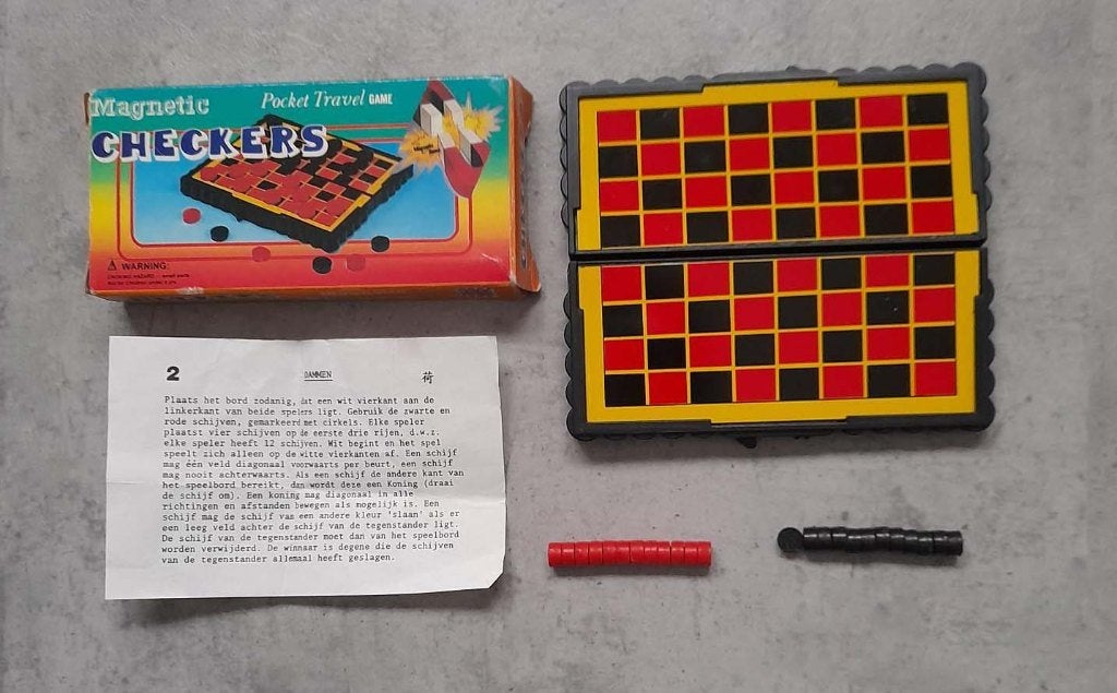 Reisspel CHECKERS / dammen, Ophalen of Verzenden, Zo goed als nieuw, Reisspel