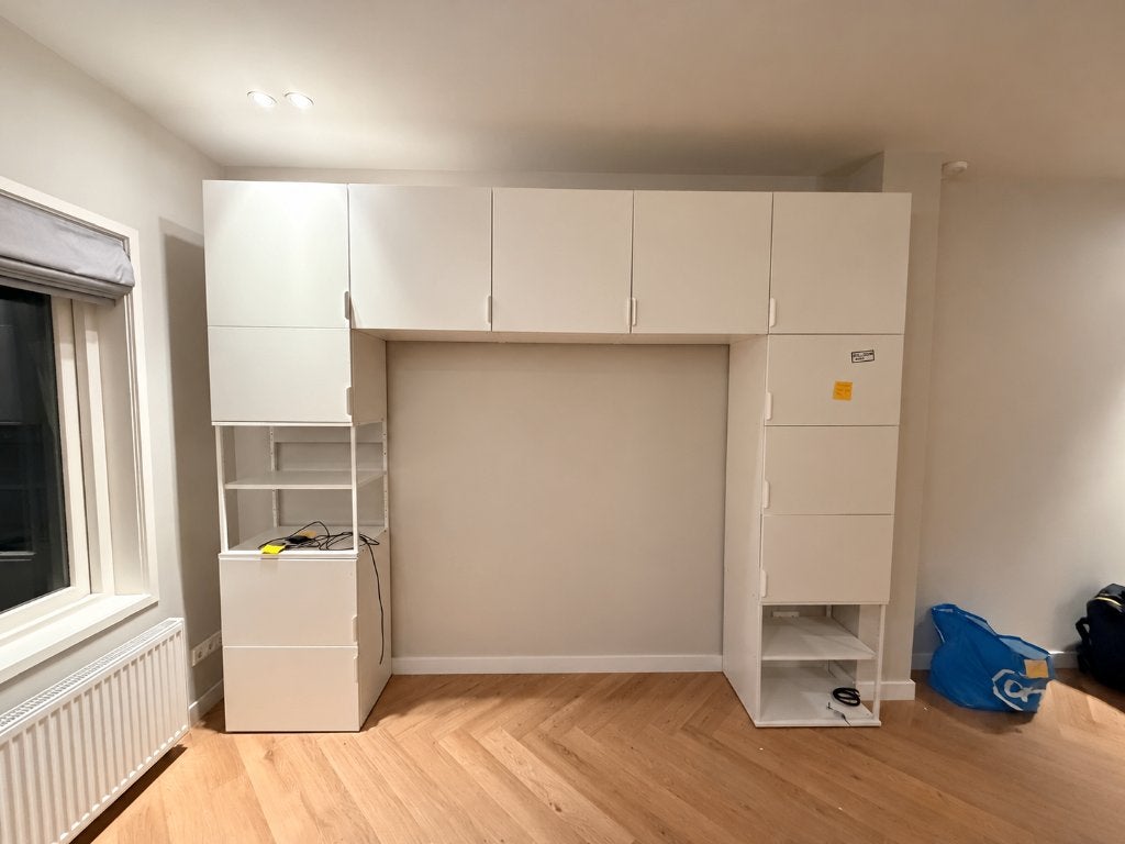 Grote witte IKEA wandkast – 300 cm, Ophalen, Zo goed als nieuw