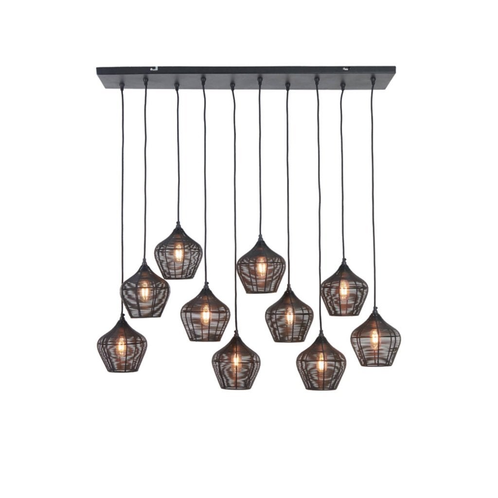 Grote gave 10 lichts hanglamp ALVARO Light & Living zwart, Huis en Inrichting, Ophalen of Verzenden, Nieuw, Metaal, E27 (groot)