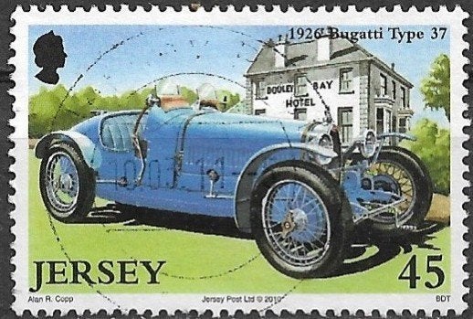 Jersey 2010 mi.1509 oldtimer 1926 BUGATTI TYPE 37 nom. 45p, Verzenden, Gestempeld