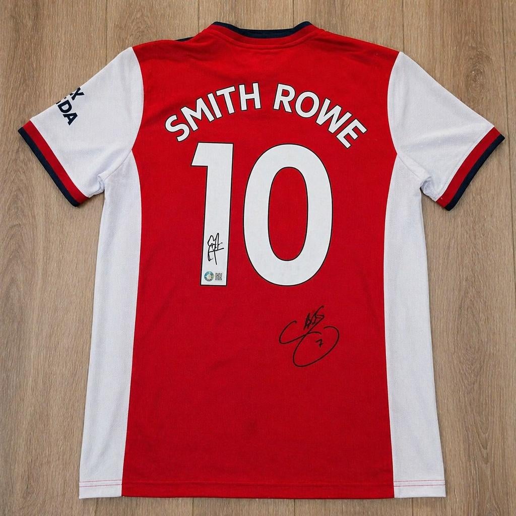 Arsenal Smith Rowe #10 + Saka Gesigneerd Shirt Beckett COA, Maat 52/54 (L), Ophalen of Verzenden, Zo goed als nieuw, Adidas