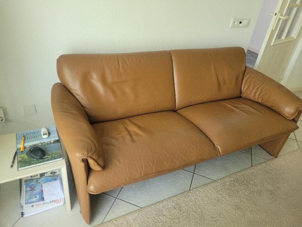 Leolux leren bankstel Bora Bora, Huis en Inrichting, Ophalen, Gebruikt, 75 tot 100 cm, Leer