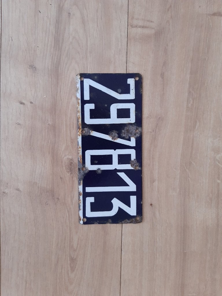 Kentekenplaat België emaille 1920, Verzamelen, Verzenden, Gebruikt