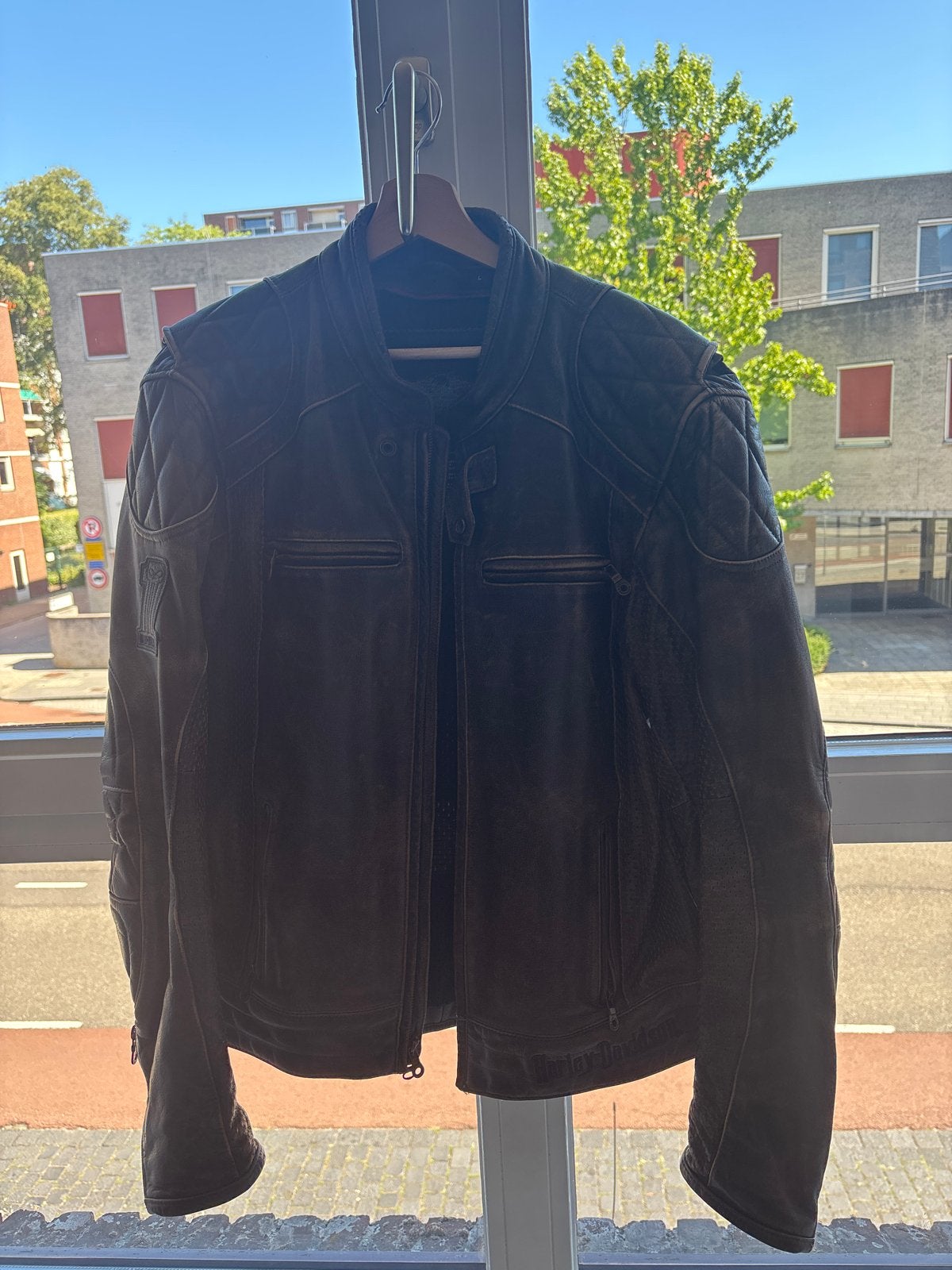 Harley-Davidson Leren Zomer doorwaai Motorjas - Vintage Look, Ophalen of Verzenden, Tweedehands, Heren, Jas | leer