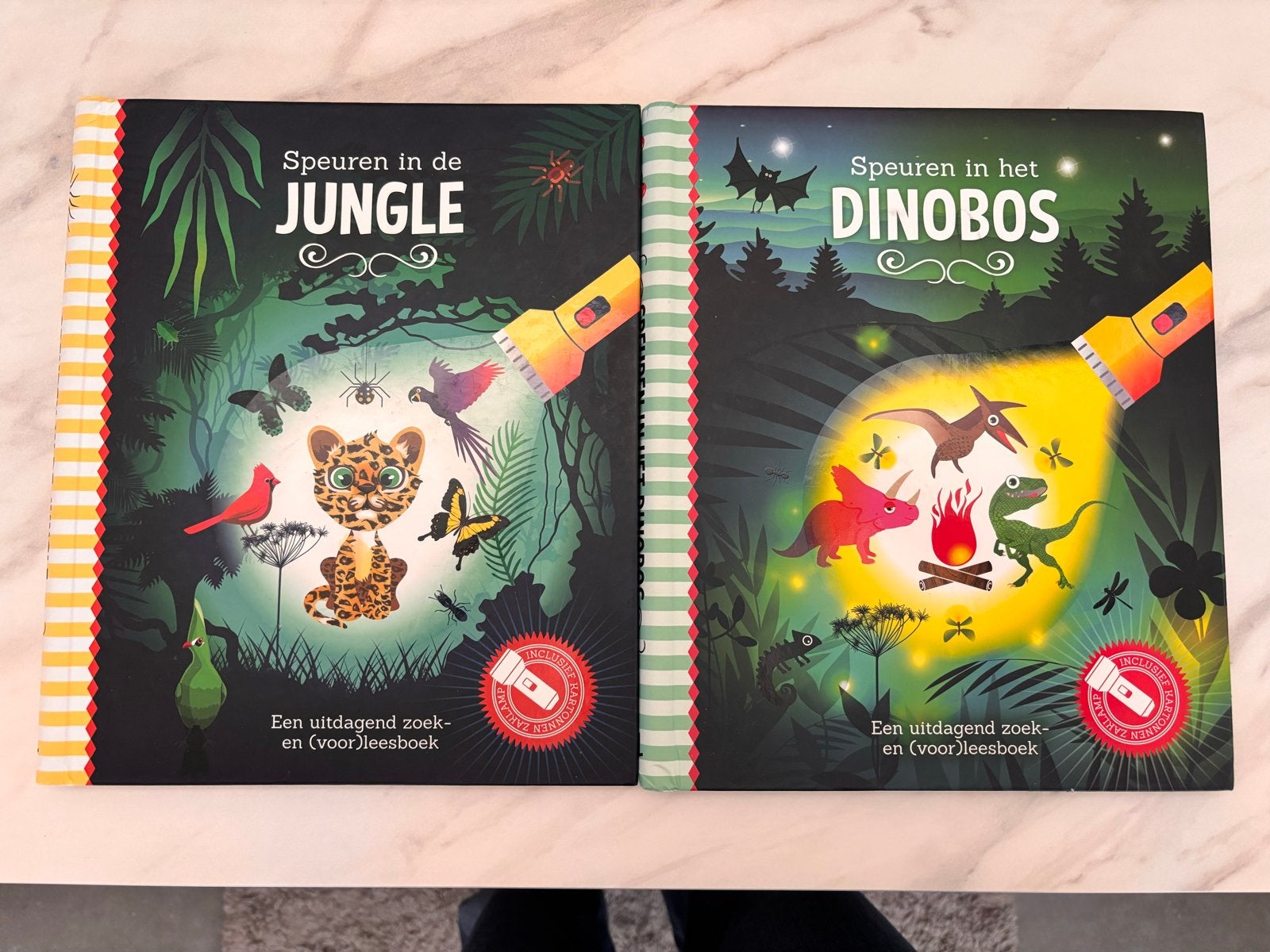 Speuren in de Jungle & het Dinobos - Zoekboeken met zaklamp, Boeken, Ophalen of Verzenden, Gelezen, Fictie algemeen