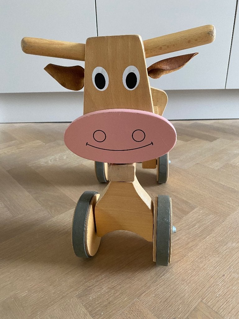Scratch houten loopfiets koe - binnen en buiten, Ophalen, Gebruikt, Rij- of Hobbelspeelgoed