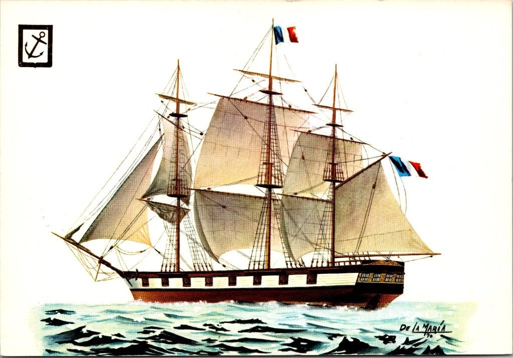 Geschiedenis van de zee - 8 oude ansichtkaarten XVI, Kaart, Foto of Prent, Zeilboot, Onbekend, Ophalen of Verzenden
