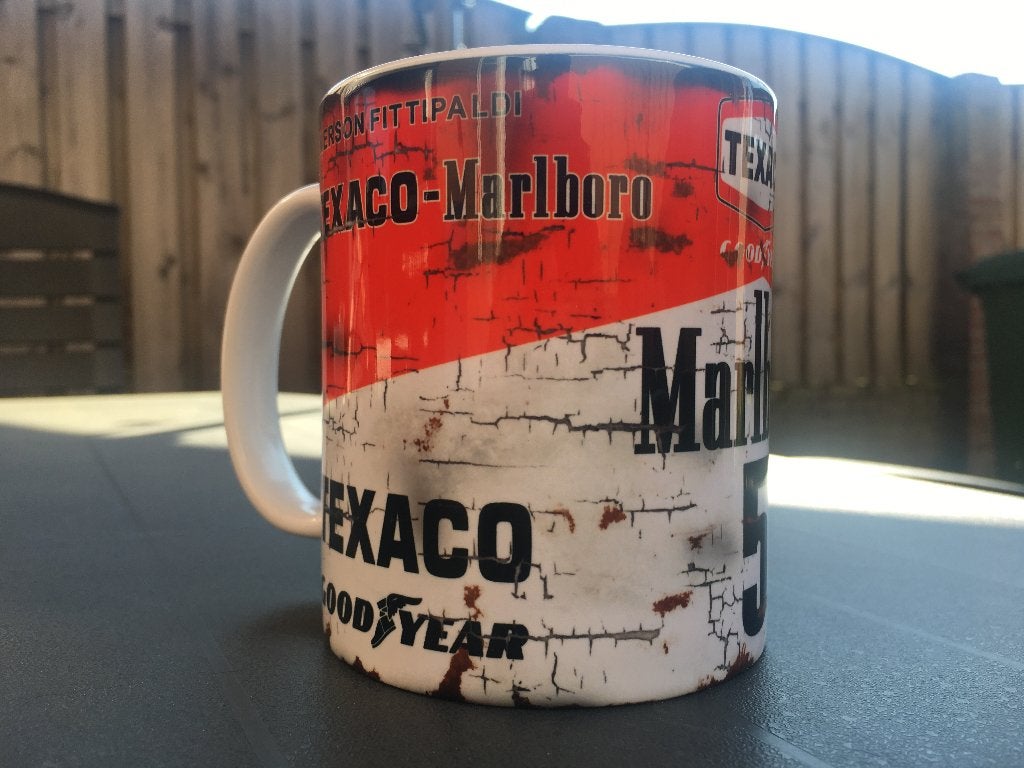 ✅ Emerson Fittipaldi McLaren mok Vintage olie F1 Marlboro, Ophalen of Verzenden, Nieuw, Formule 1