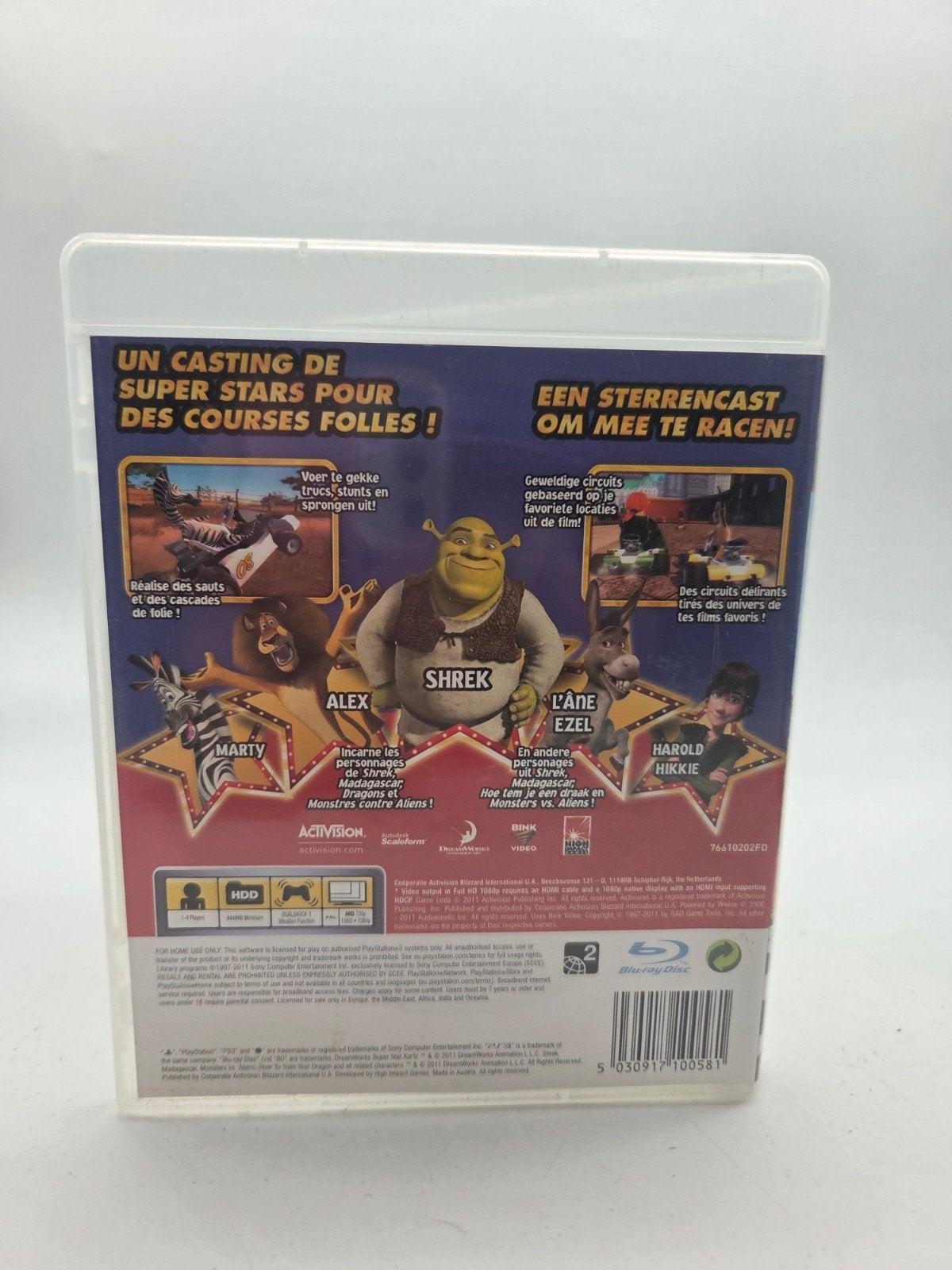 DreamWorks Super Star Kartz (PS3) - Race met je favorieten!, Support@activision.com, 2701 Olympic Blvd, Building B, Santa Monica, CA 90404, USA