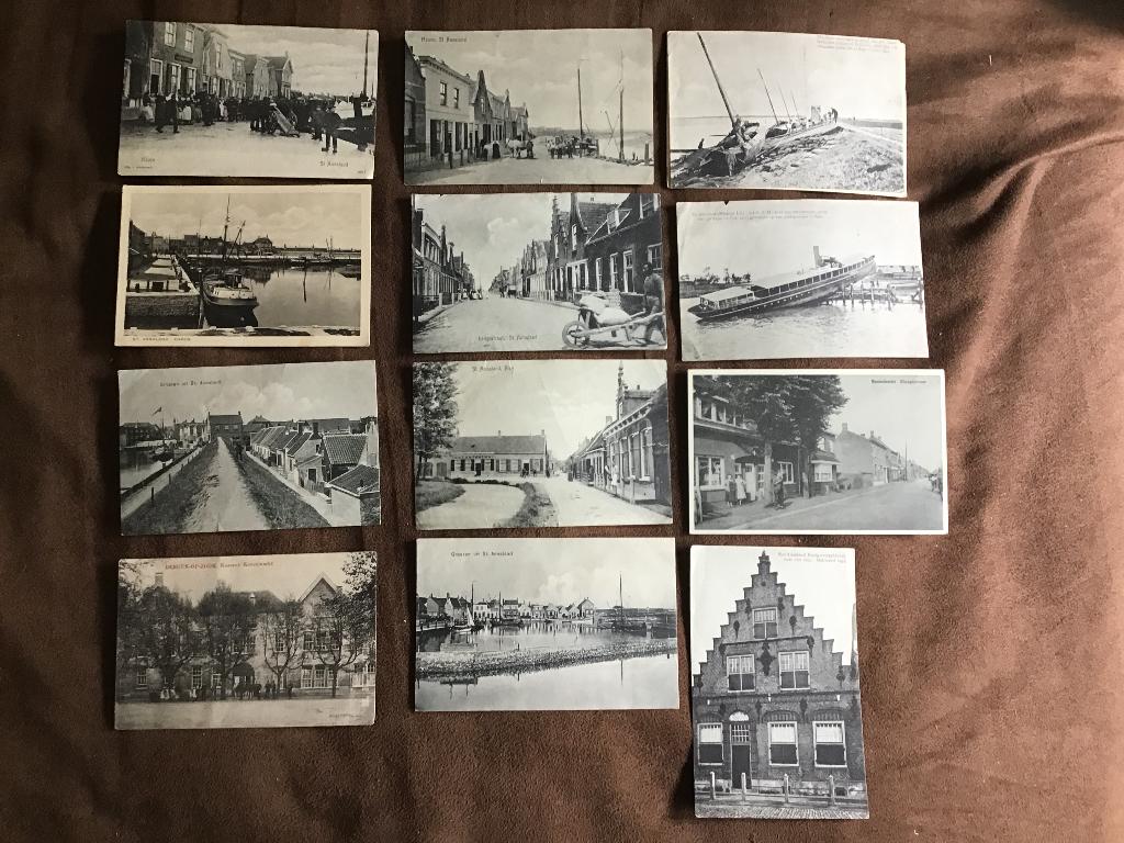 12 diverse oude foto-briefkaarten vooral st.Annaland, Gebruikt, Foto, Ophalen of Verzenden, Voor 1940