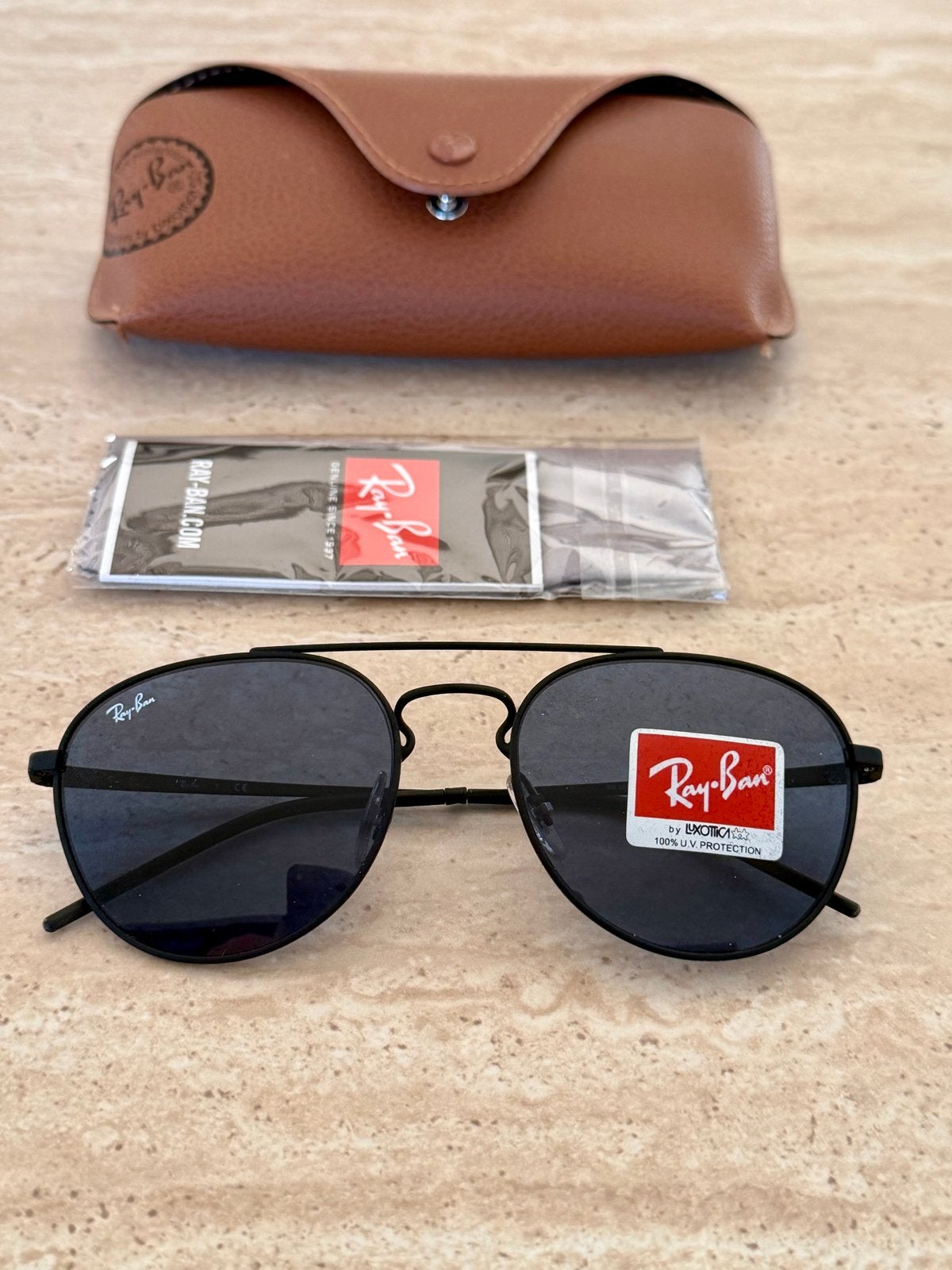Ray-Ban Zonnebril Unisex RB 3589 9014/80 - Nieuw met etui, Zonnebril, Zwart, Nieuw, Ophalen of Verzenden