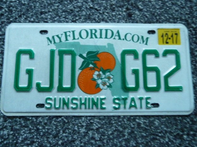 Kentekenplaat licenseplate Florida Sunshine State 2 USA, Verzenden, Gebruikt, Auto's
