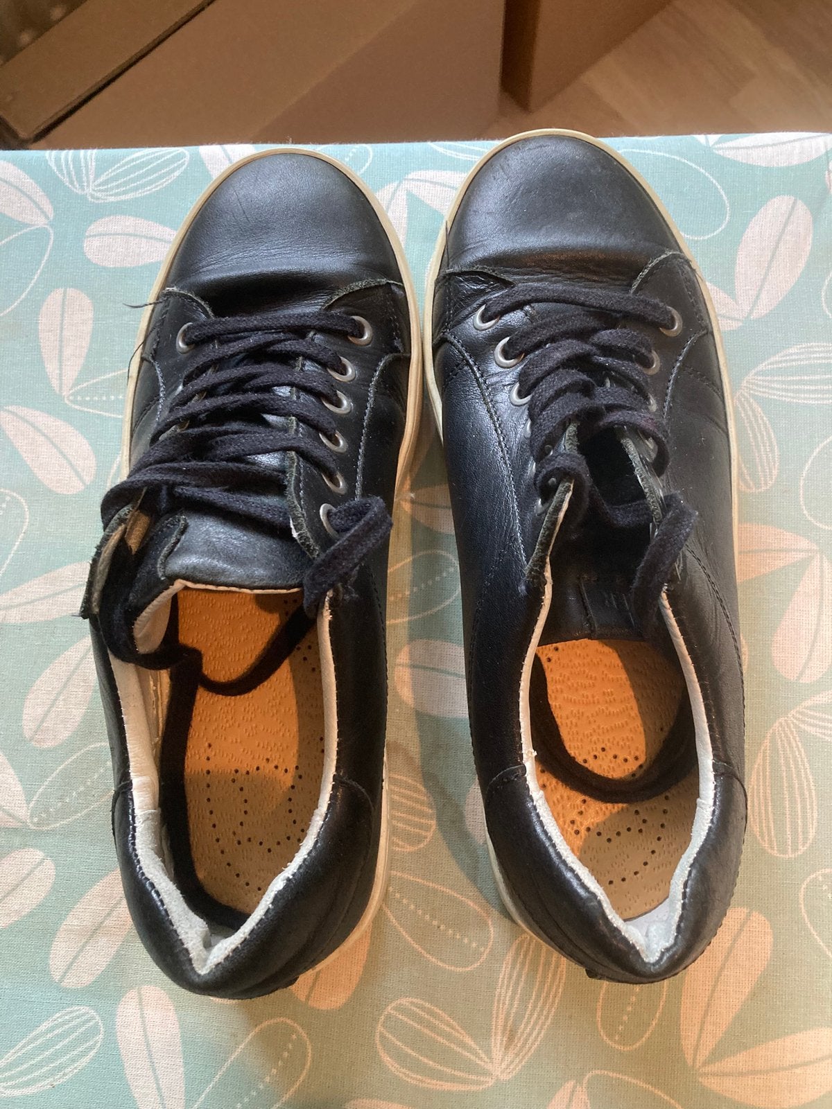 Schoenen dames maat 39 zwart leer, Zwart, Gedragen, Wandelschoenen, Ophalen of Verzenden