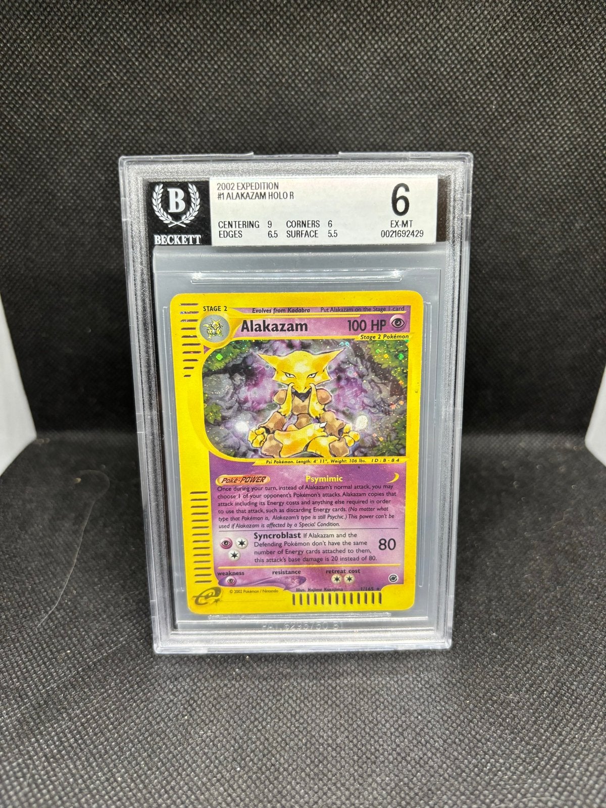 Alakazam Holo R 2002 Expedition BGS 6 Pokémon kaart, Ophalen of Verzenden, Gebruikt, Losse kaart