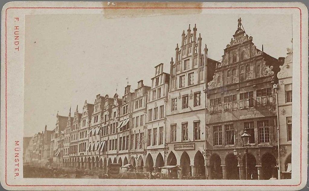 Duitsland Münster Prinzipalmarkt Foto CDV ca. 1870 Hundt, Ophalen of Verzenden, Foto, Fotografie, Handgemaakt