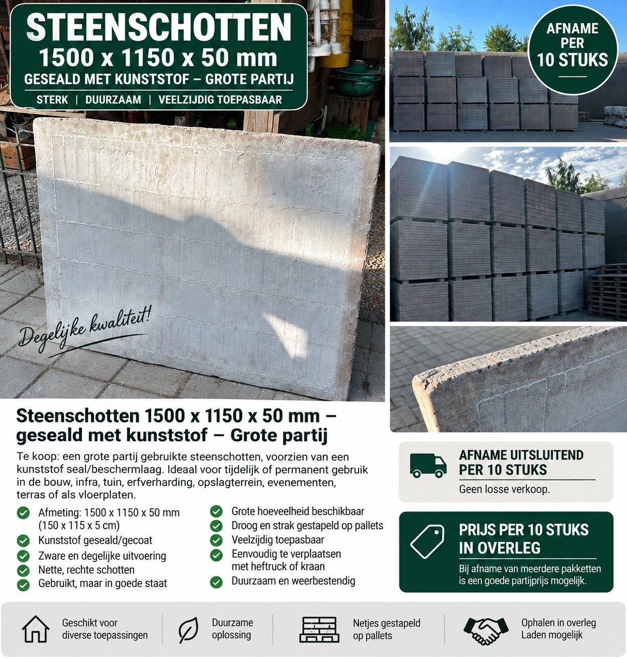 Steenschotten gebruikt! Evenementen,feesttent,kelder,tuin, Doe-het-zelf en Verbouw, Ophalen, Gebruikt, Overige typen, Minder dan 200 cm