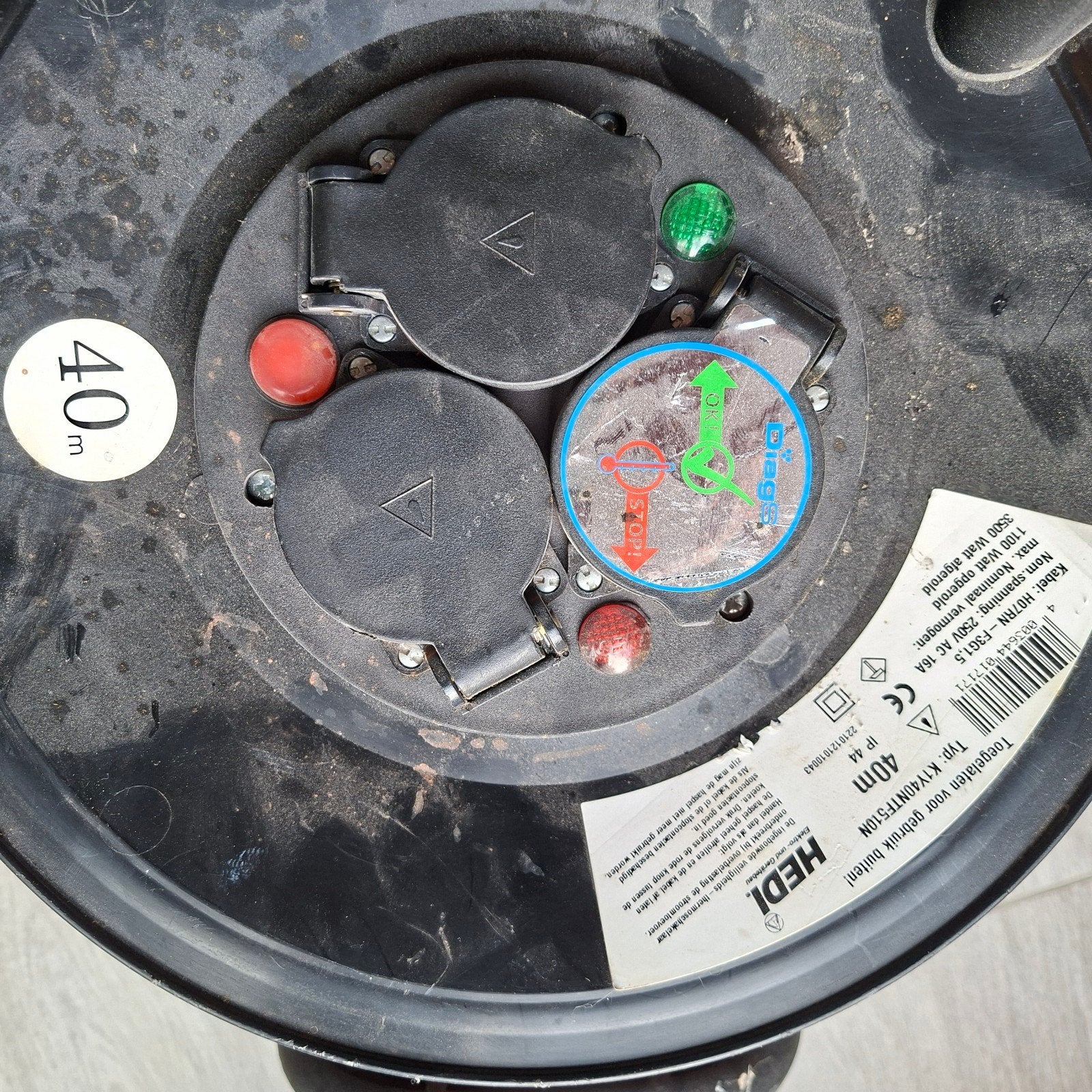 haspel 40 meter, Ophalen, Gebruikt, Kabel of Snoer