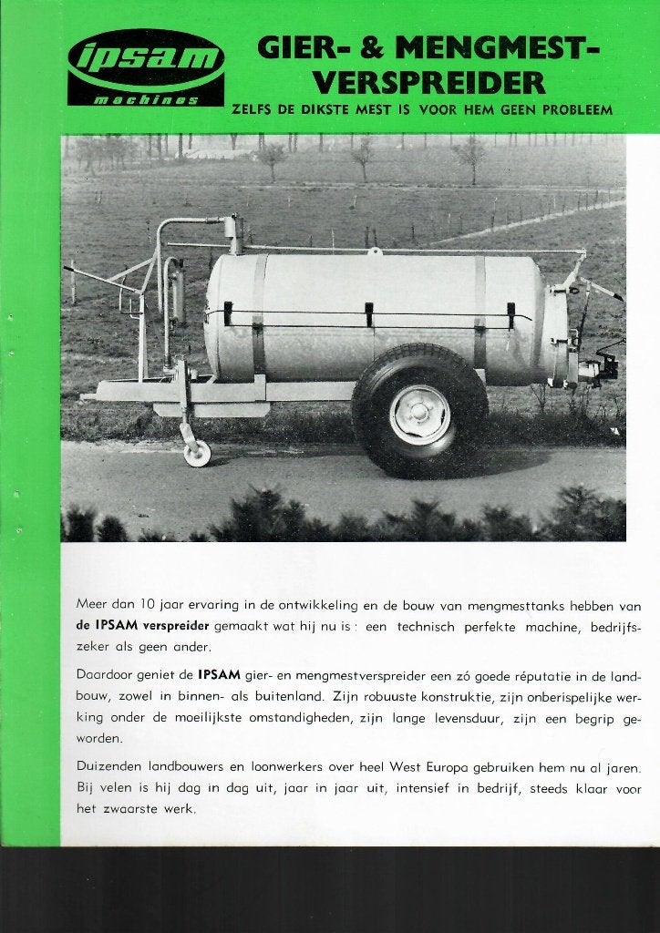 Folder IPSAM giertank, Ophalen of Verzenden, Zo goed als nieuw, Folder