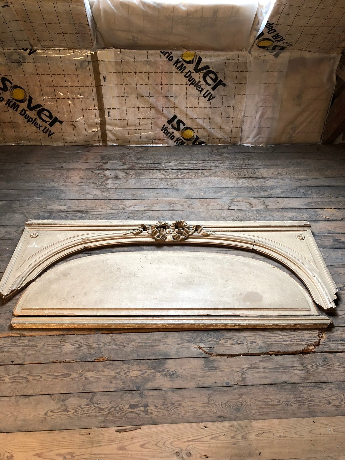 ANTIEK HOUTEN PANEEL FRANS KASTEEL MUUR INBOUW, Ophalen