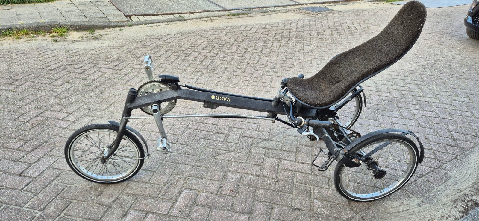 Unieke ligfiets met bagagerek - Comfortabel en snel, Gebruikt, Velgrem, Onderstuur, Ophalen