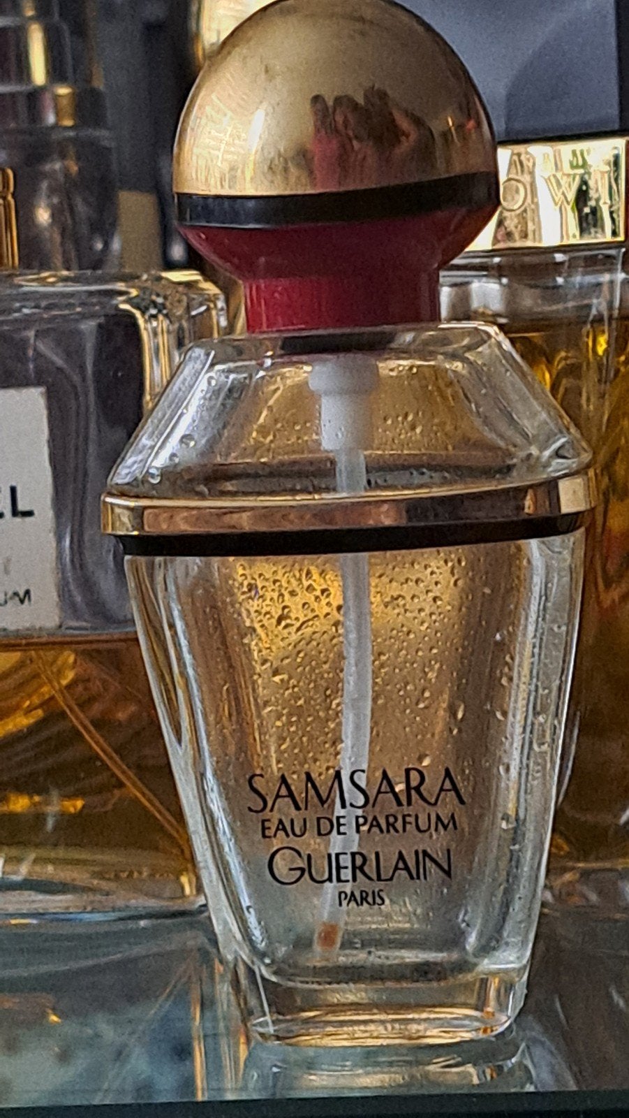 Leeg Vintage Parfumflesje Samsara Guerlain EDP 30ml, Verzamelen, Ophalen of Verzenden, Gebruikt