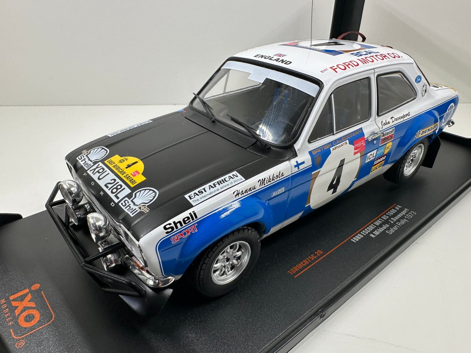 IXO 1:18 FORD ESCORT MK1 RS 1600 #4 SAFARI RALLY 1973, Ophalen of Verzenden, Nieuw, Auto, Overige merken