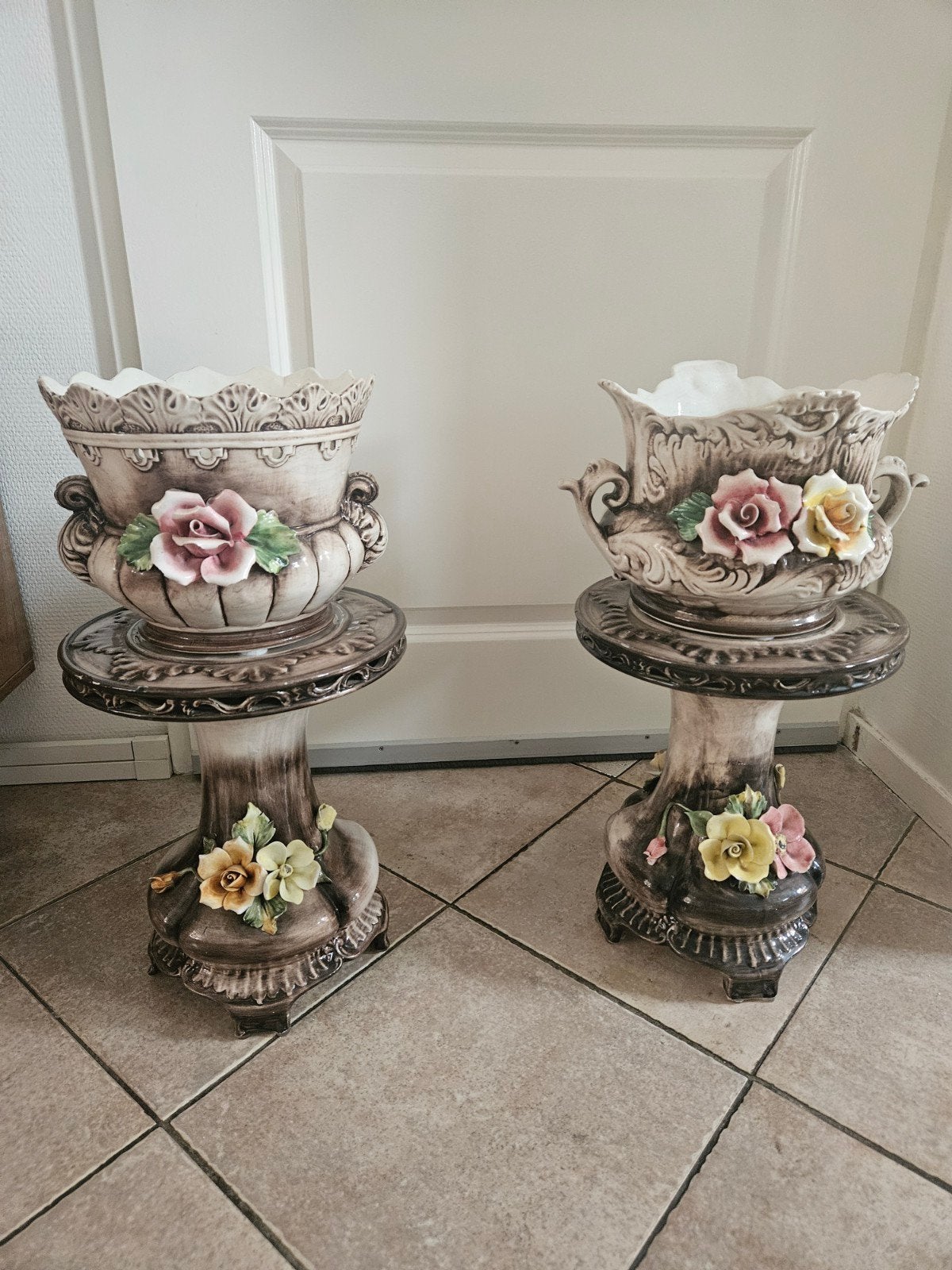 Bloempot met bijhorende zuil, Antiek en Kunst, Ophalen of Verzenden