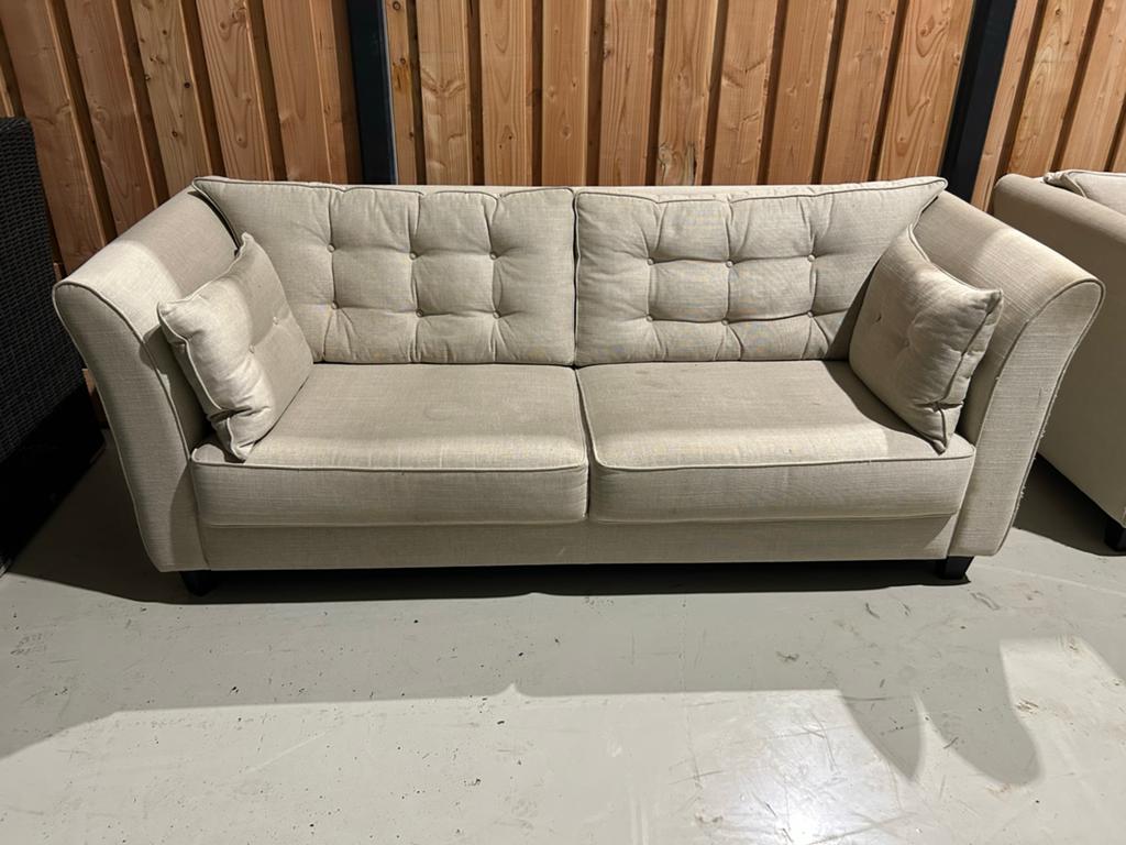 Schitterende crème 2- en 3-zitsbank Woonhuis Elspeet, ., Driepersoons, 75 tot 100 cm, Ophalen of Verzenden
