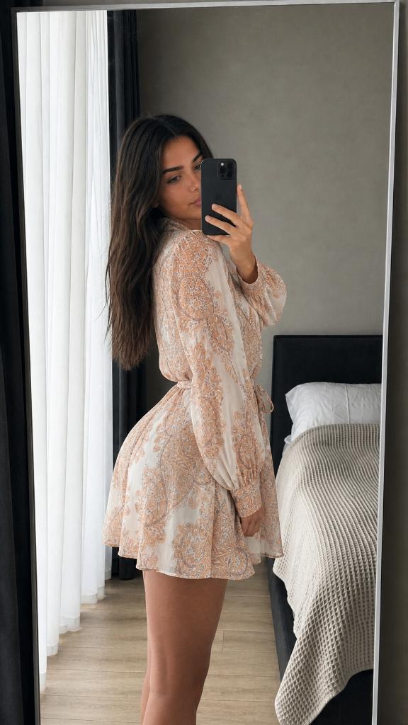 Beige boho jurkje, Kleding | Dames, Verzenden, Zo goed als nieuw, Beige, Boven de knie