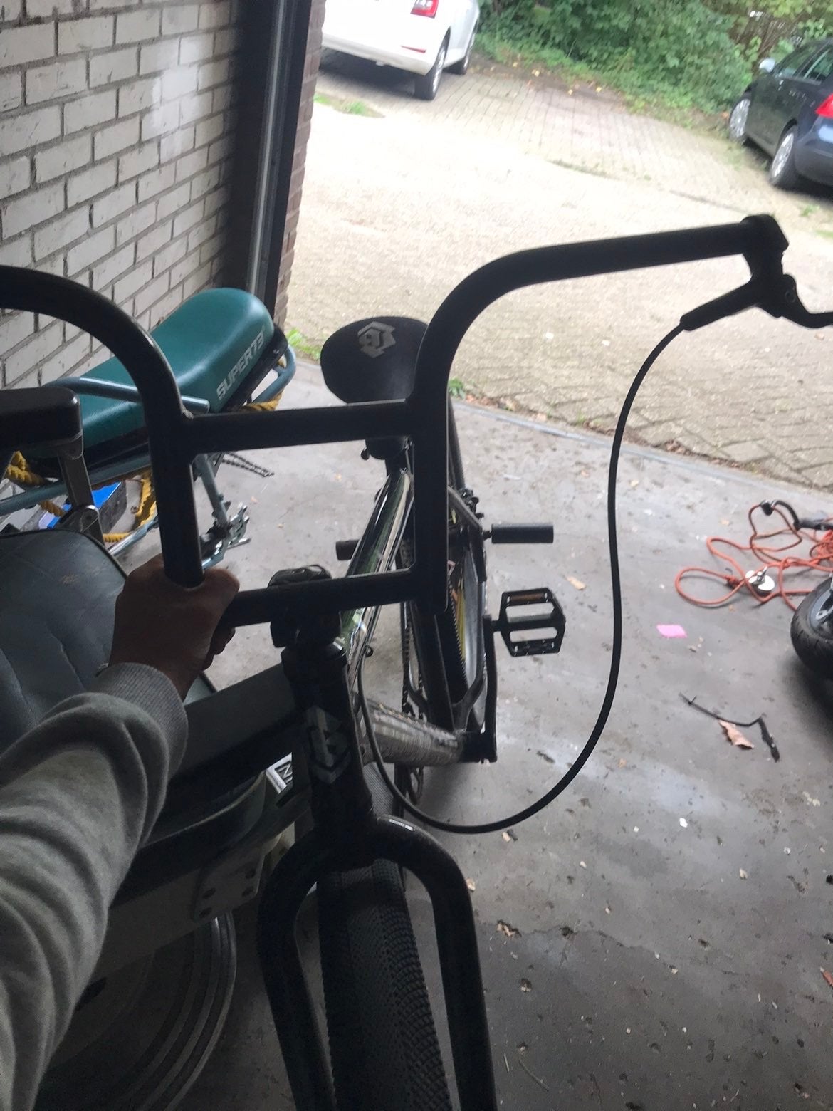 Zwarte BMX-fiets met 20 inch wielen, Terugtraprem, Staal, Ophalen of Verzenden, Voetsteunen