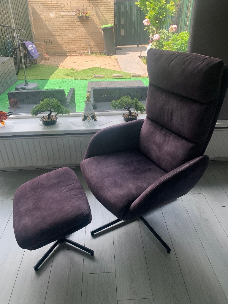 Relaxstoel Goossens Fauteuil inclusief hocker, Huis en Inrichting, Fauteuils, Ophalen, Minder dan 75 cm, Zo goed als nieuw, Stof