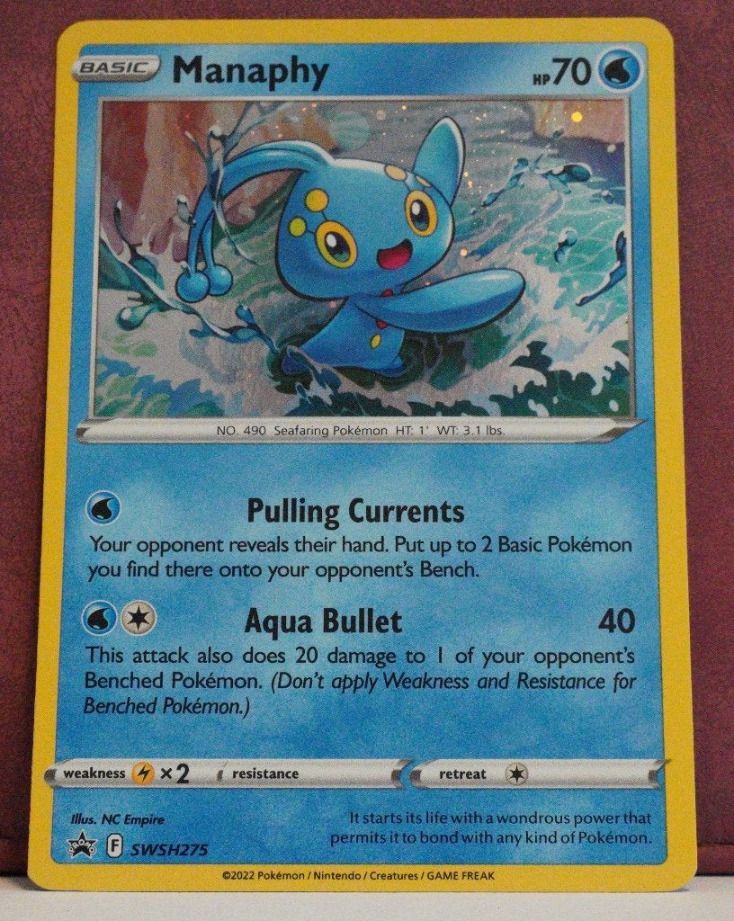 Manaphy Holo SWSH275 SWSH BlacK Star Promos Pokémon Kaart, Verzenden, Nieuw, Losse kaart