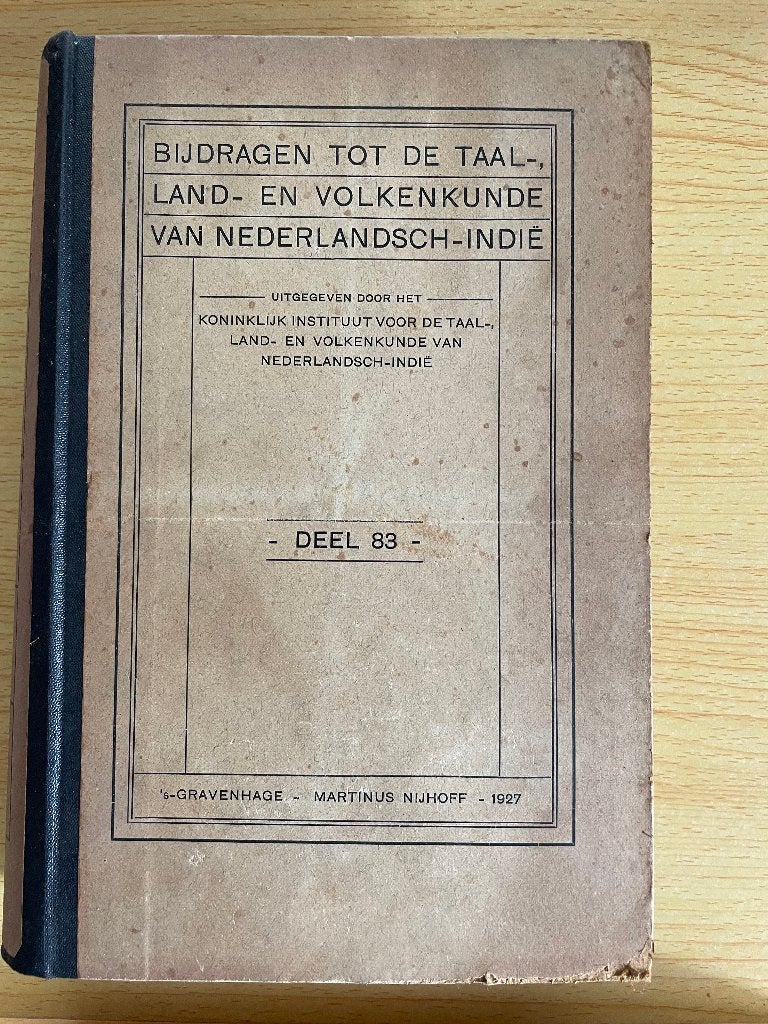 Bijdragen tot de Taal-, Land- en Volkenkunde van N.-Indië 83, Ophalen of Verzenden, Gelezen, Diverse auteurs