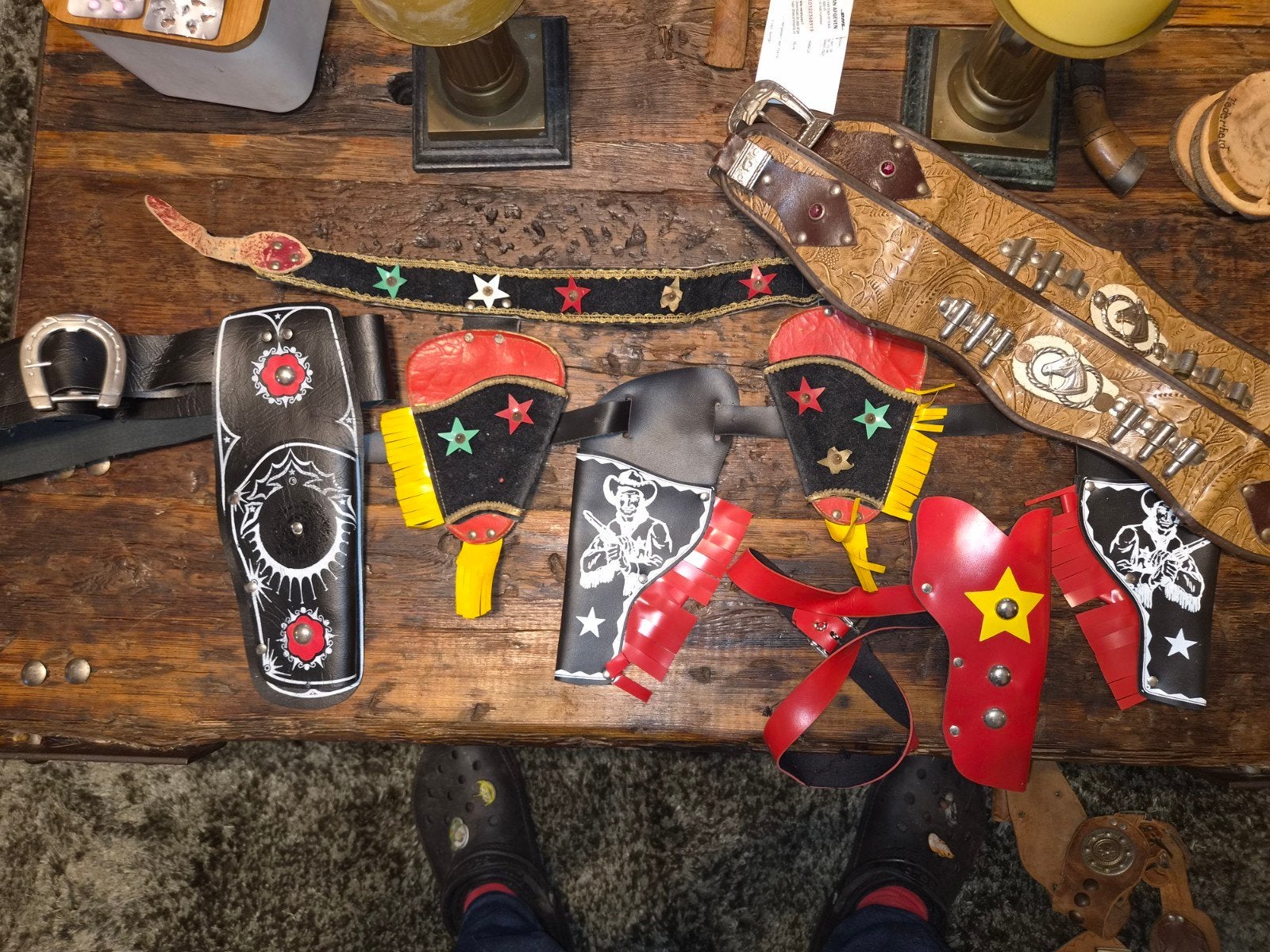 Vintage Cowboy Speelgoed Set - Holsters en Riemen, Ophalen of Verzenden