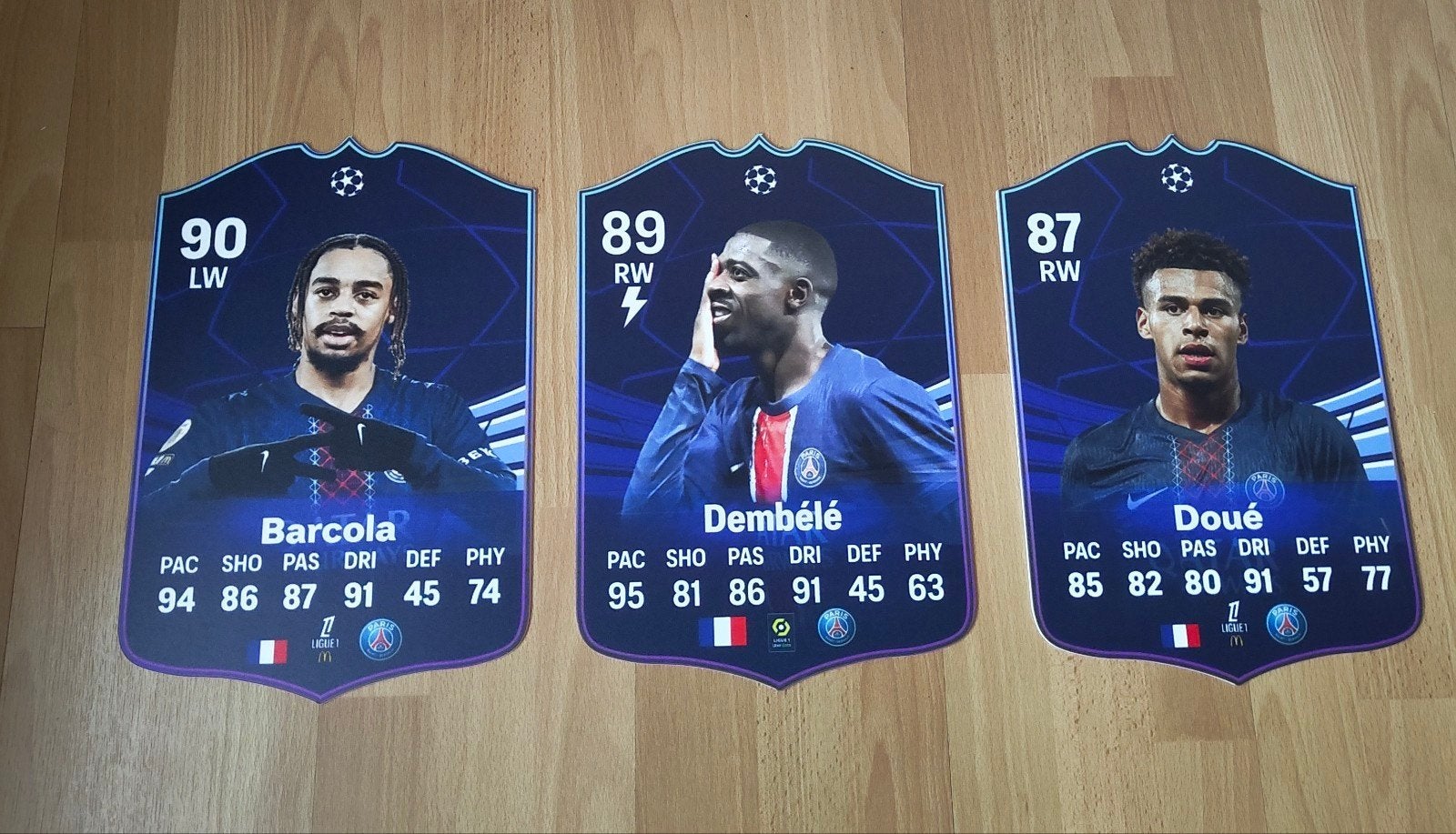 Voetbalkaartjes (37cmx25cm) - PSG, Ophalen of Verzenden, Zo goed als nieuw, Buitenlandse clubs, Poster, Plaatje of Sticker