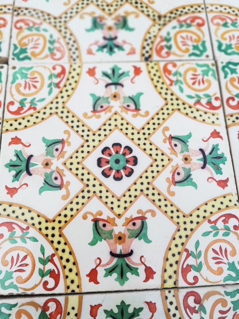 Kleurrijke antieke wandtegels (Onda begin 1900) 20x20cm, Ophalen