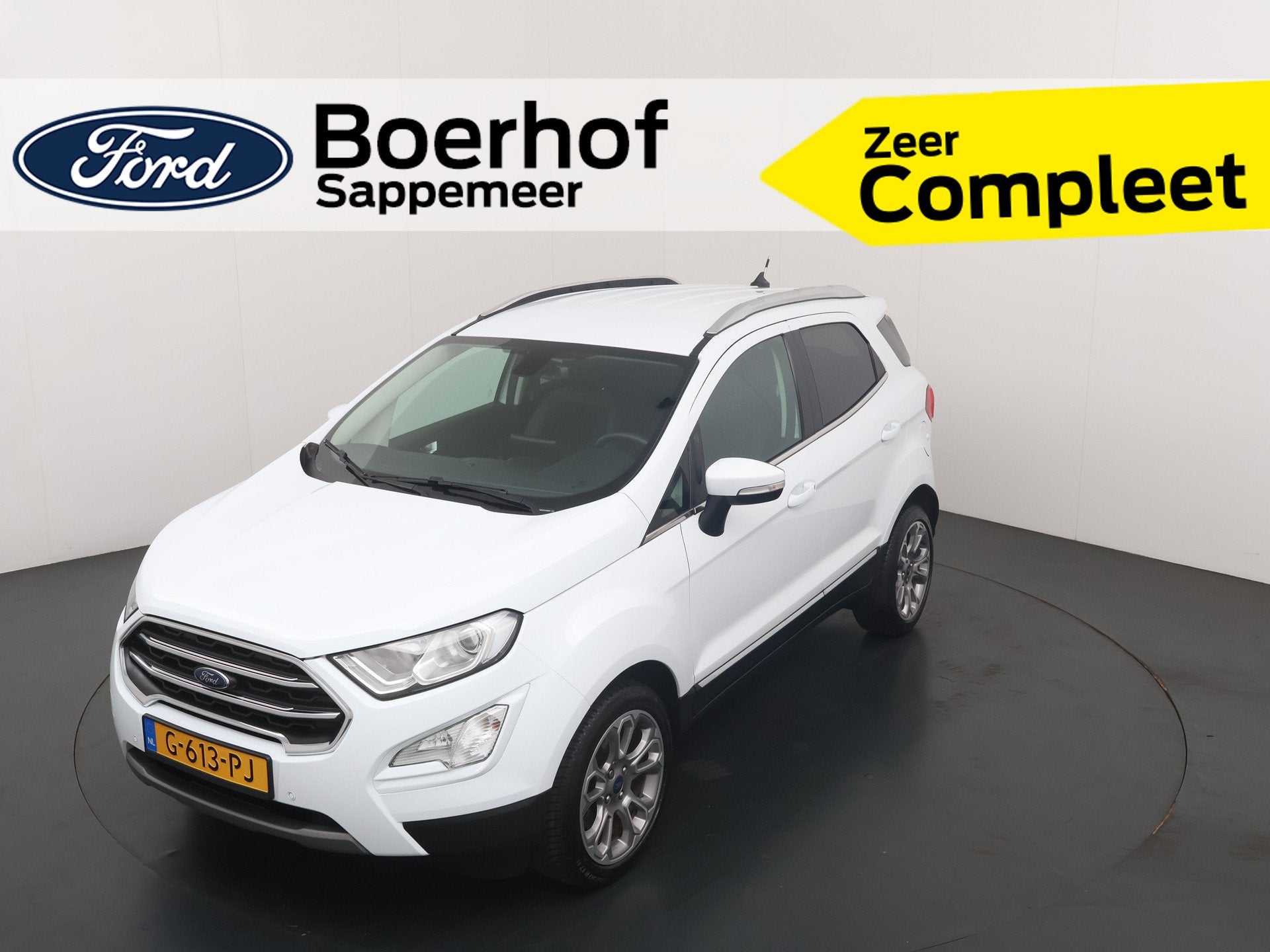 Ford EcoSport EcoBoost Titanium 125PK | Stuur/Stoel/Voorruit, 125 pk, Gebruikt, Ecosport, Leder en Stof