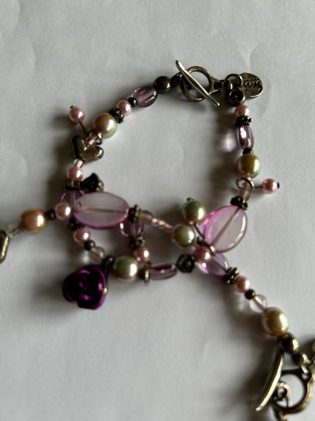 2 Sari kettingen en1 met armband., Ophalen of Verzenden, Zo goed als nieuw, Paars, Overige materialen