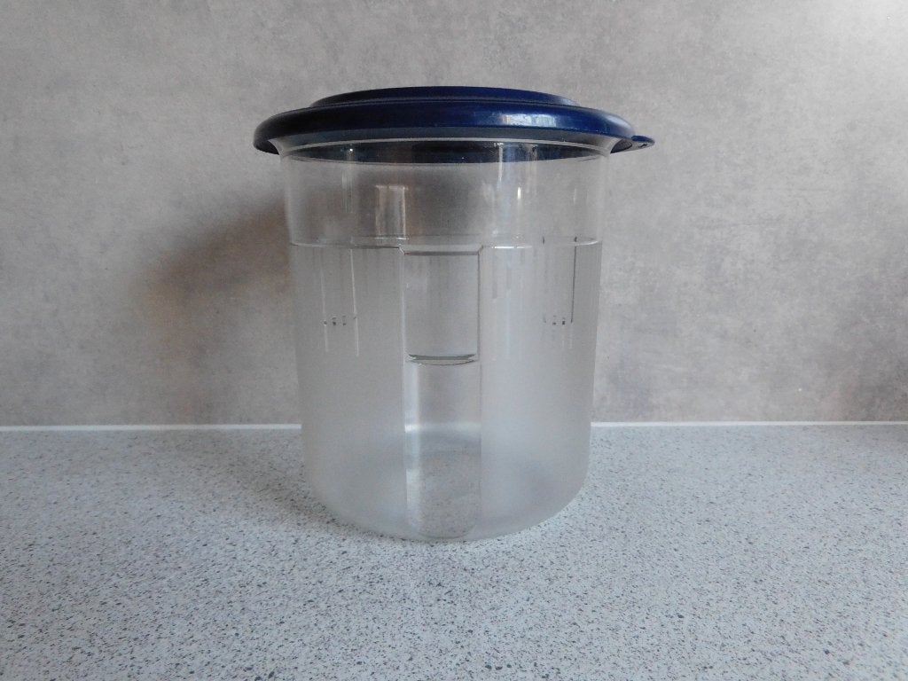 Tupperware Exclusieve Voorraadbus Indigo 1,5 Ltr., Blauw, Ophalen of Verzenden, Zo goed als nieuw, Bus of Trommel