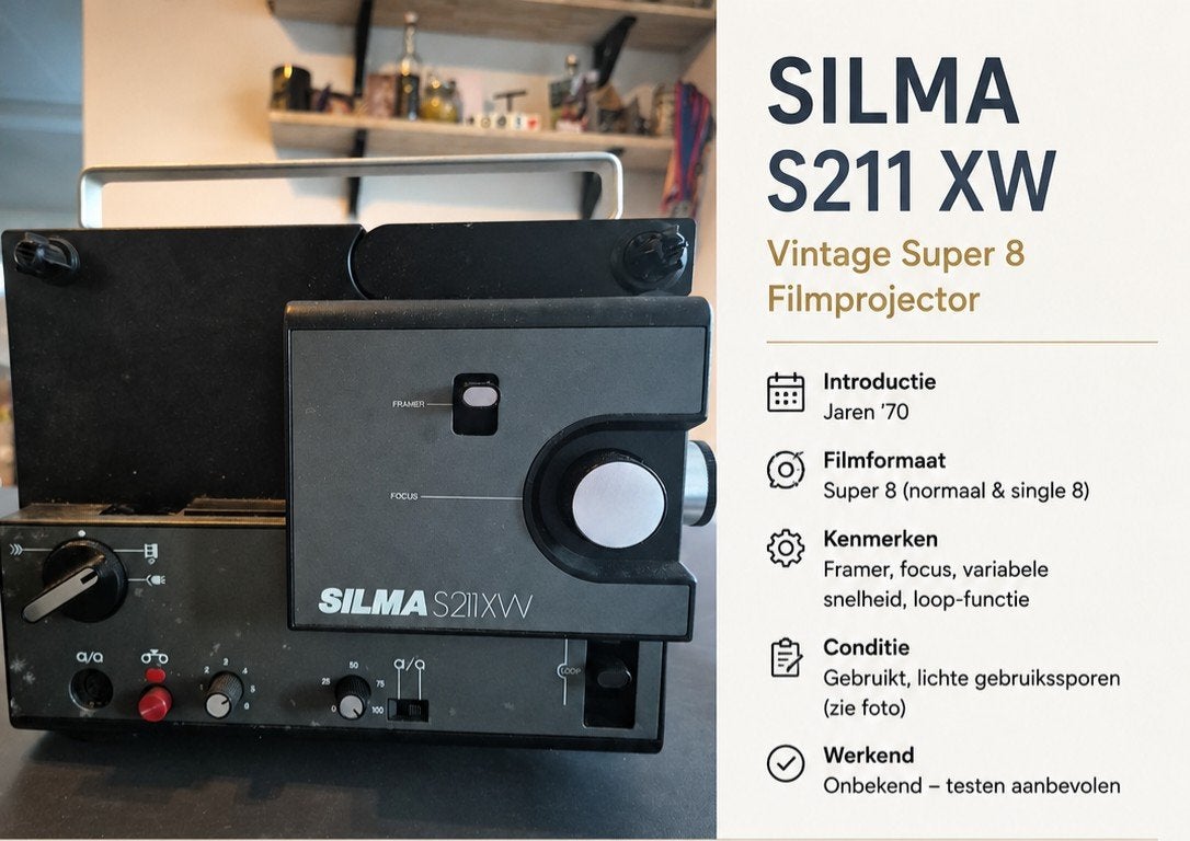 Silma S211 XW Vintage Super 8 Filmprojector, Ophalen, Silma, Overige resoluties, Gebruikt