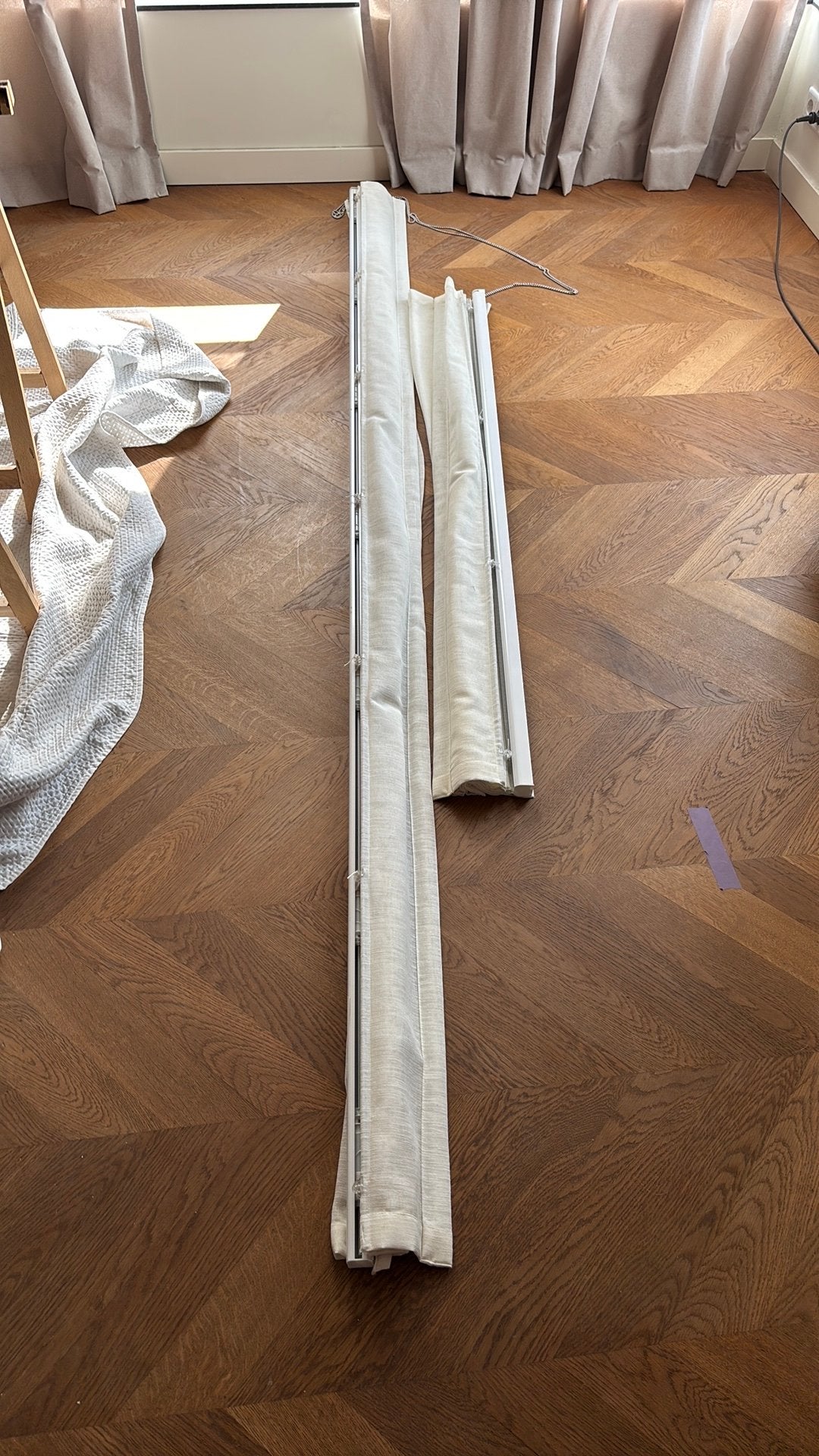 Vouwgordijnen Lichtdoorlatend - Crème/Beige, Ophalen, Vouwgordijn, Crème, Polyester