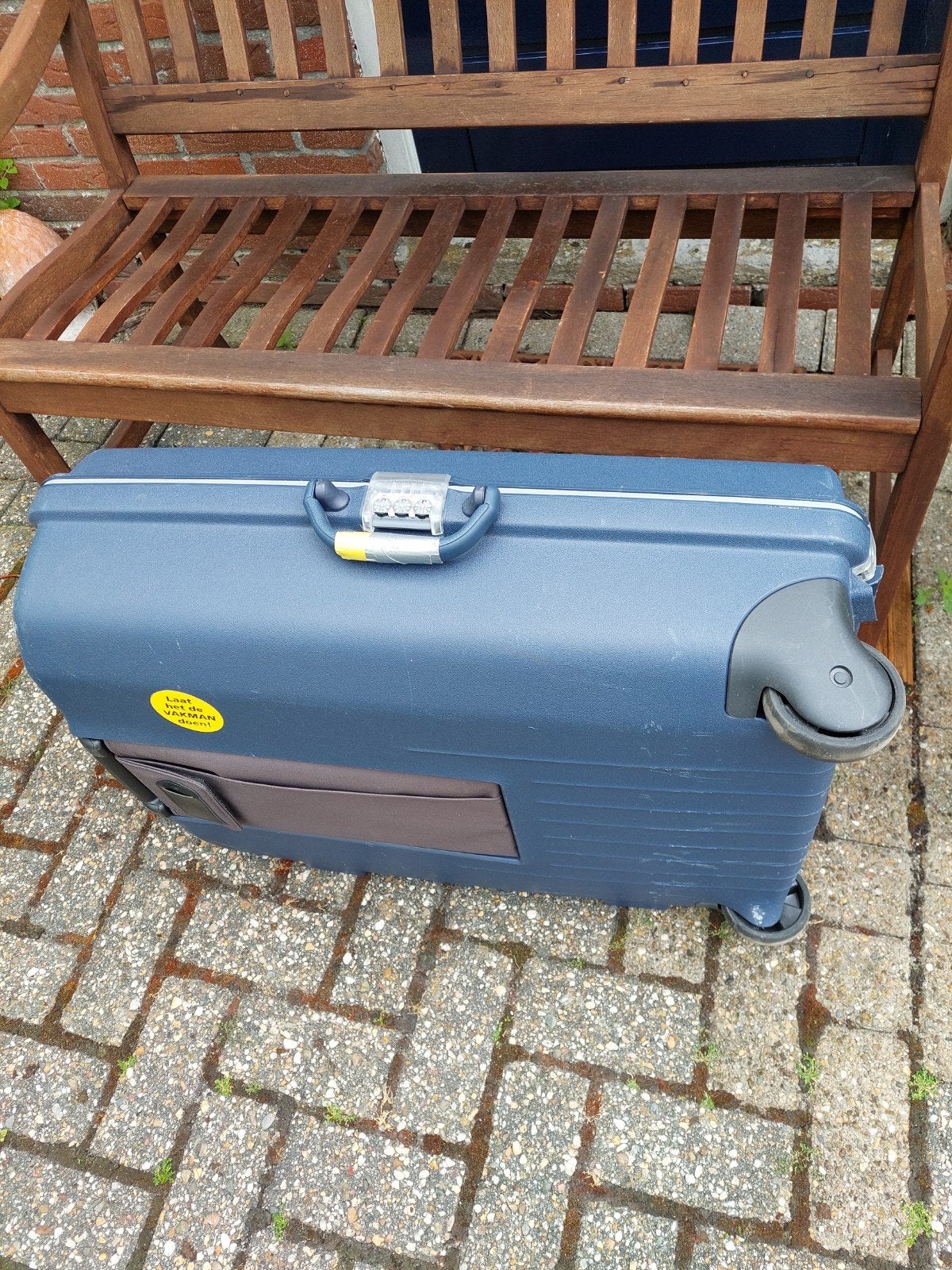 Samsonite koffer, met slot, blauw. Hard kunststof, Ophalen, Gebruikt, Hard kunststof, Slot