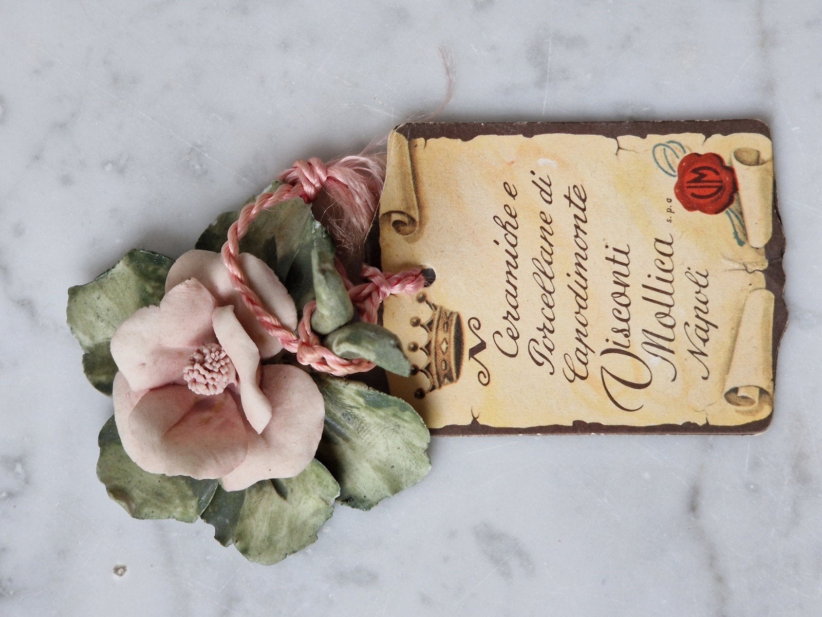 Capodimonte Porseleinen Bloem met Label, Ophalen of Verzenden