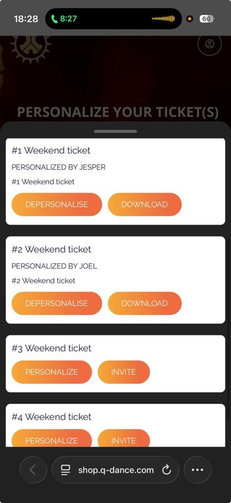 2 Weekend + camping tickets defqon 1. te koop, Tickets en Kaartjes, Kortingen en Cadeaubonnen, Eén persoon, Overige soorten, Overige typen