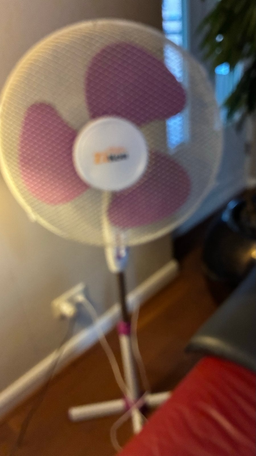 Zikon Statiefventilator - Wit/Paars, Witgoed en Apparatuur, Ventilatoren, Gebruikt, Statiefventilator, Ophalen